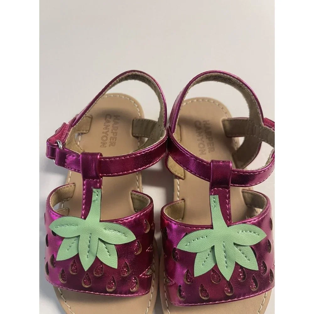 Harper Canyon Strawberries Pink Sandal Girls Toddler Size 7 and 9